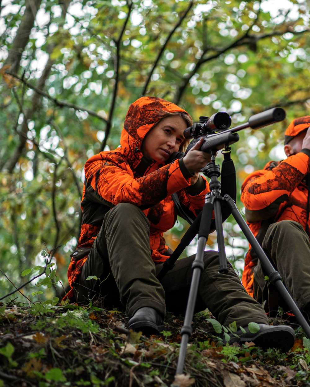 Realtree Edge Orange coloured Deerhunter Lady Eagle Winter Jacket  on forest background 