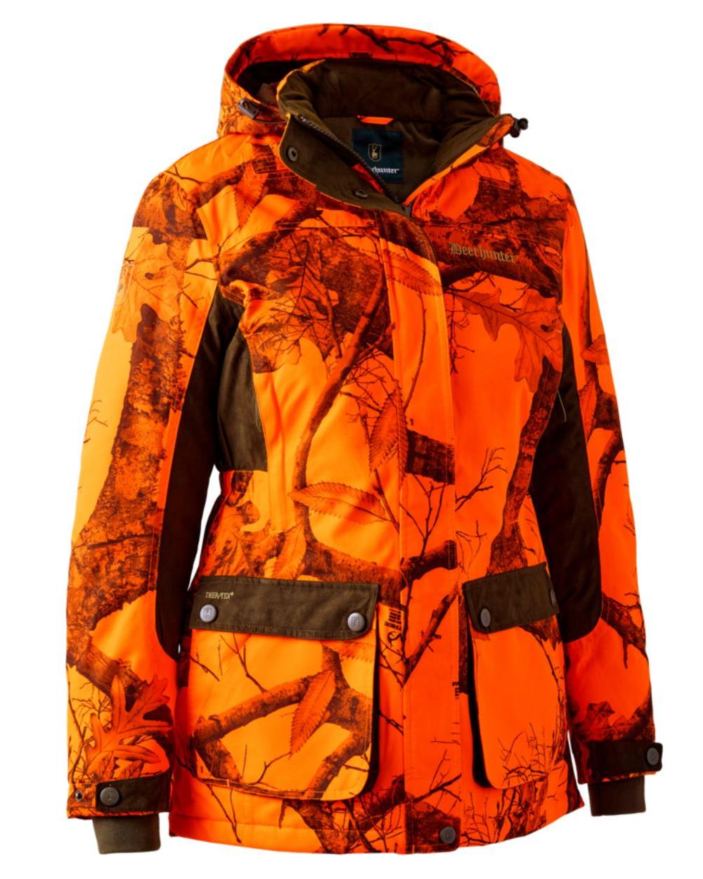 Realtree Edge Orange coloured Deerhunter Lady Eagle Winter Jacket  on forest background 