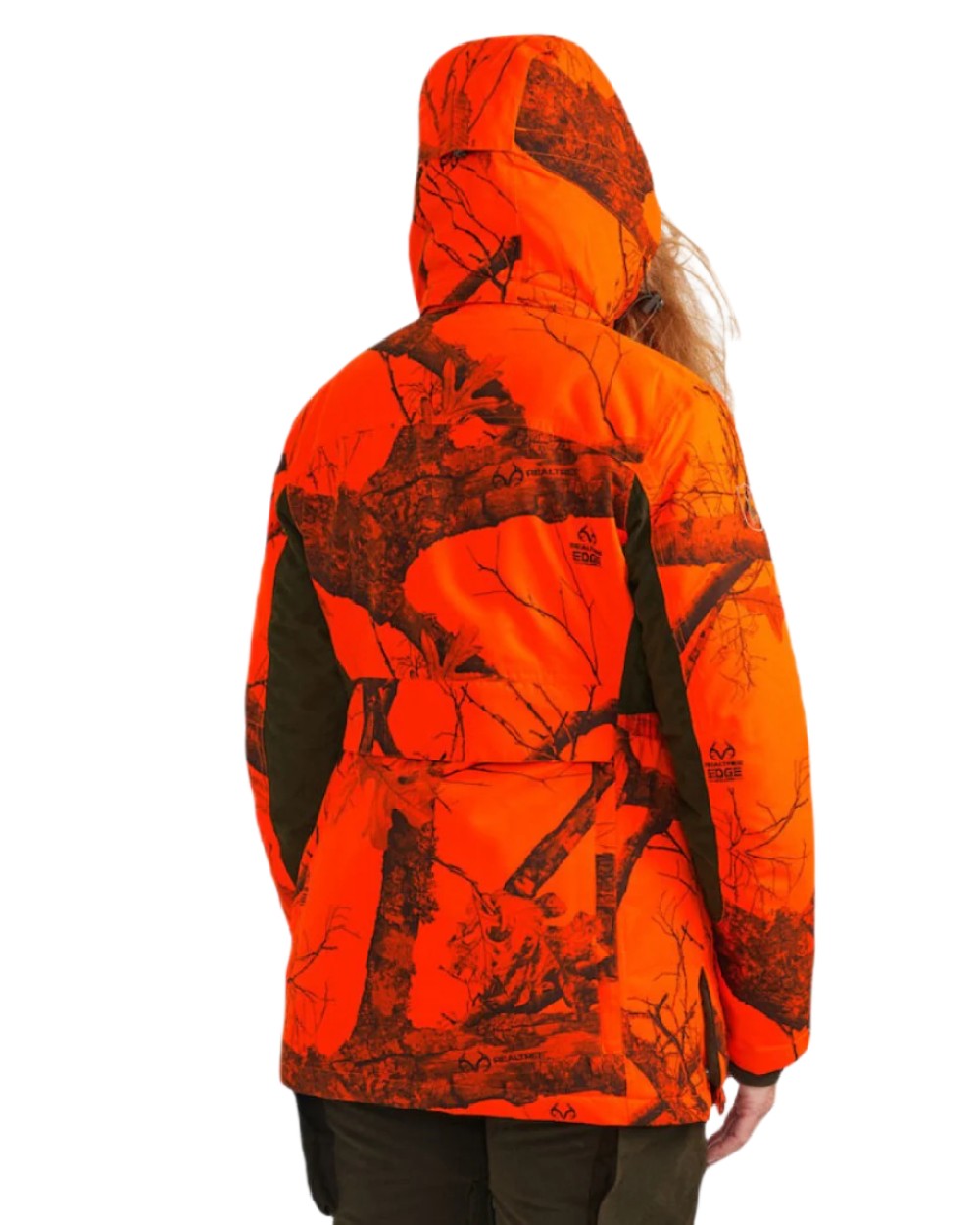 Realtree Edge Orange coloured Deerhunter Lady Eagle Winter Jacket  on forest background 