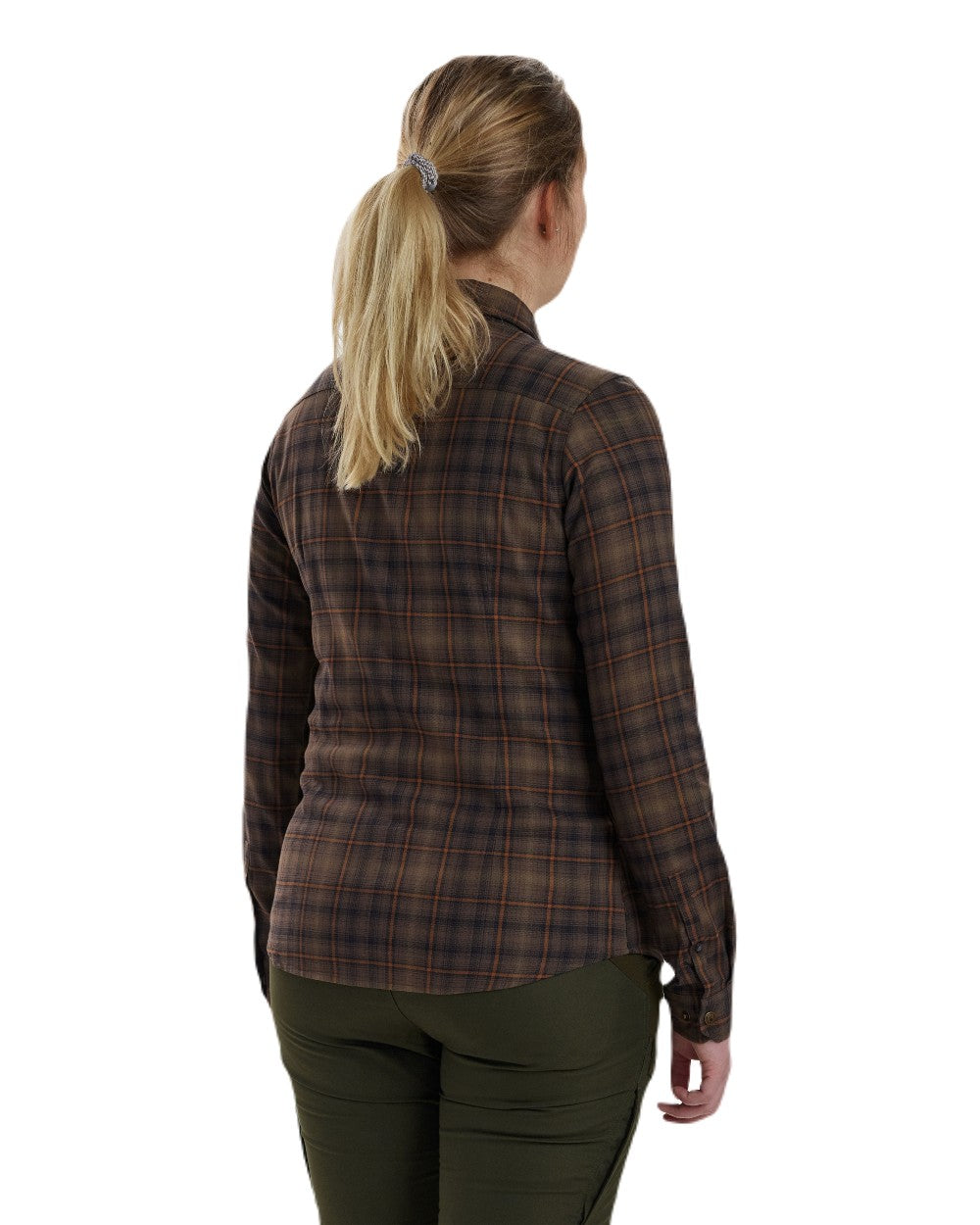 Green Check coloured Deerhunter Lady Emery Shirt on white background 