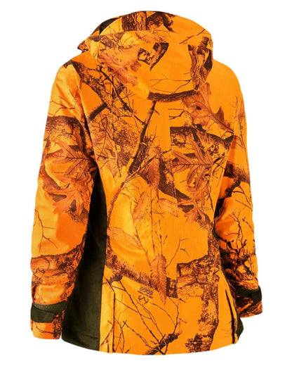 Realtree Edge Orange Coloured Deerhunter Lady Estelle Jacket on white background 