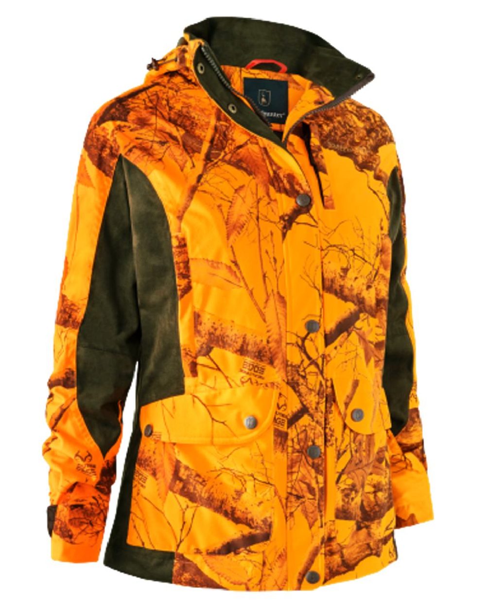 Realtree Edge Orange Coloured Deerhunter Lady Estelle Jacket on white background 