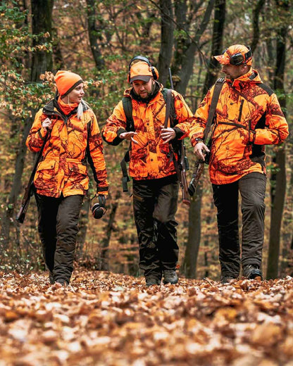 Realtree Edge Orange Coloured Deerhunter Lady Estelle Jacket on forest background 