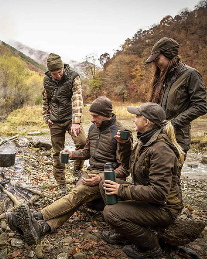 Walnut Coloured Deerhunter Lady Estelle Winter Jacket on forest background 