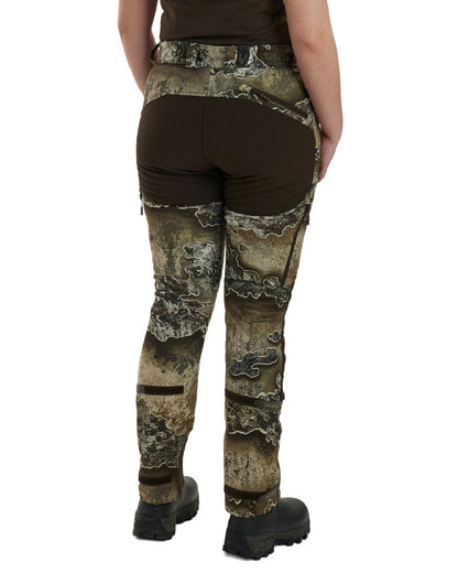 Realtree Excape coloured Deerhunter Lady Excape Softshell Trousers on white background 