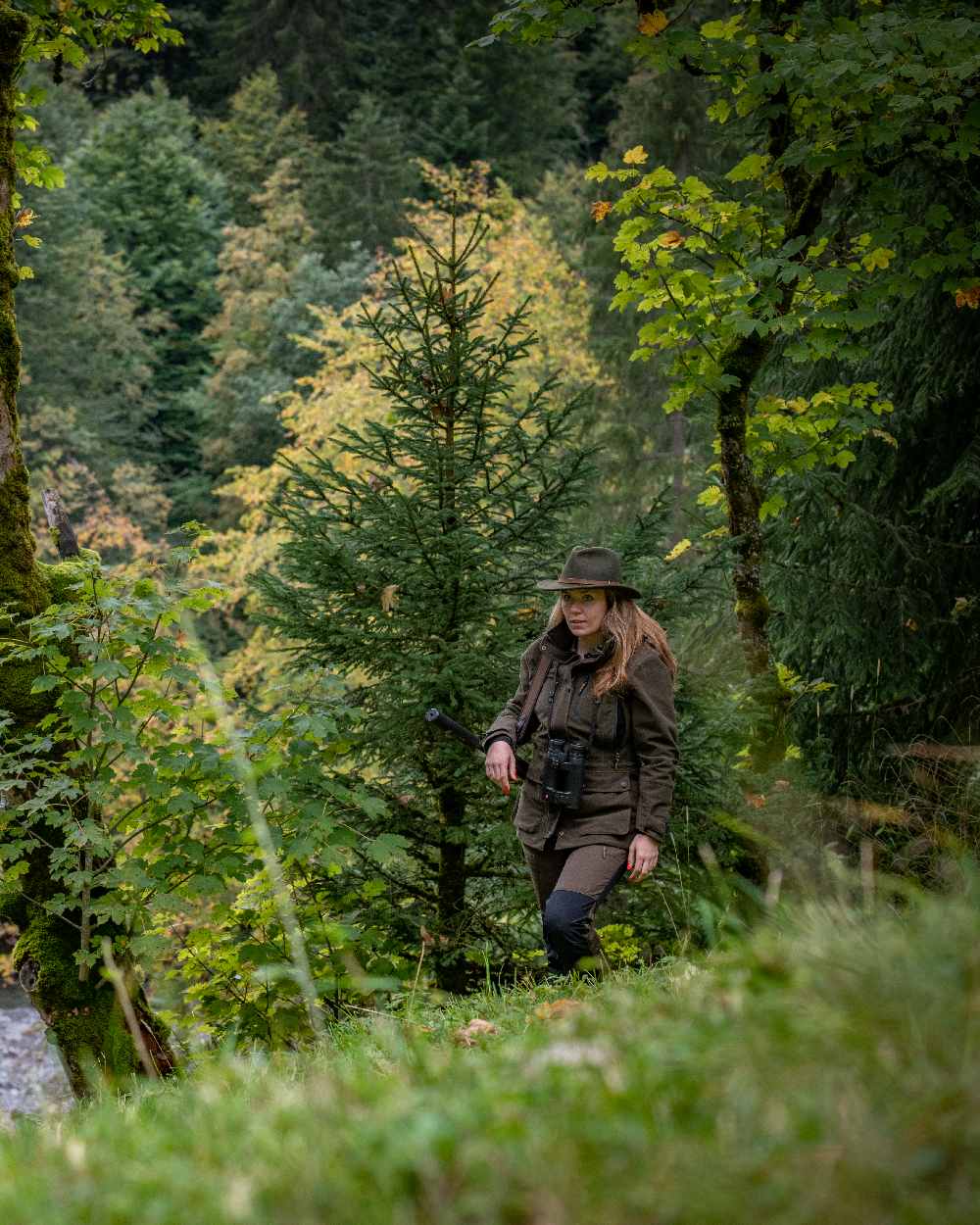 Peat Coloured Deerhunter Lady Gabby Jacket on forest background 