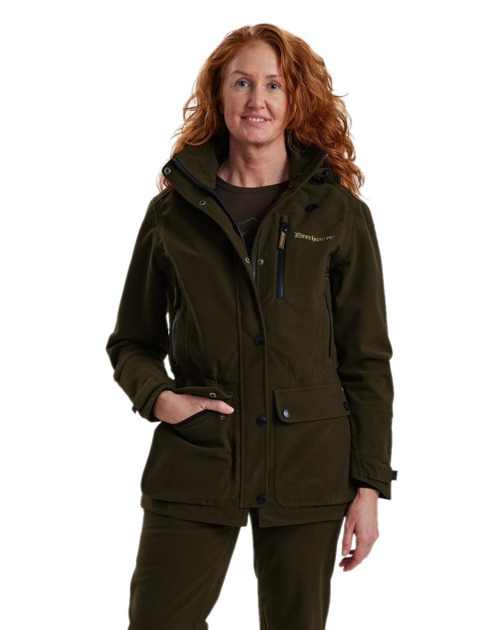 Peat Coloured Deerhunter Lady Gabby Jacket on white background 