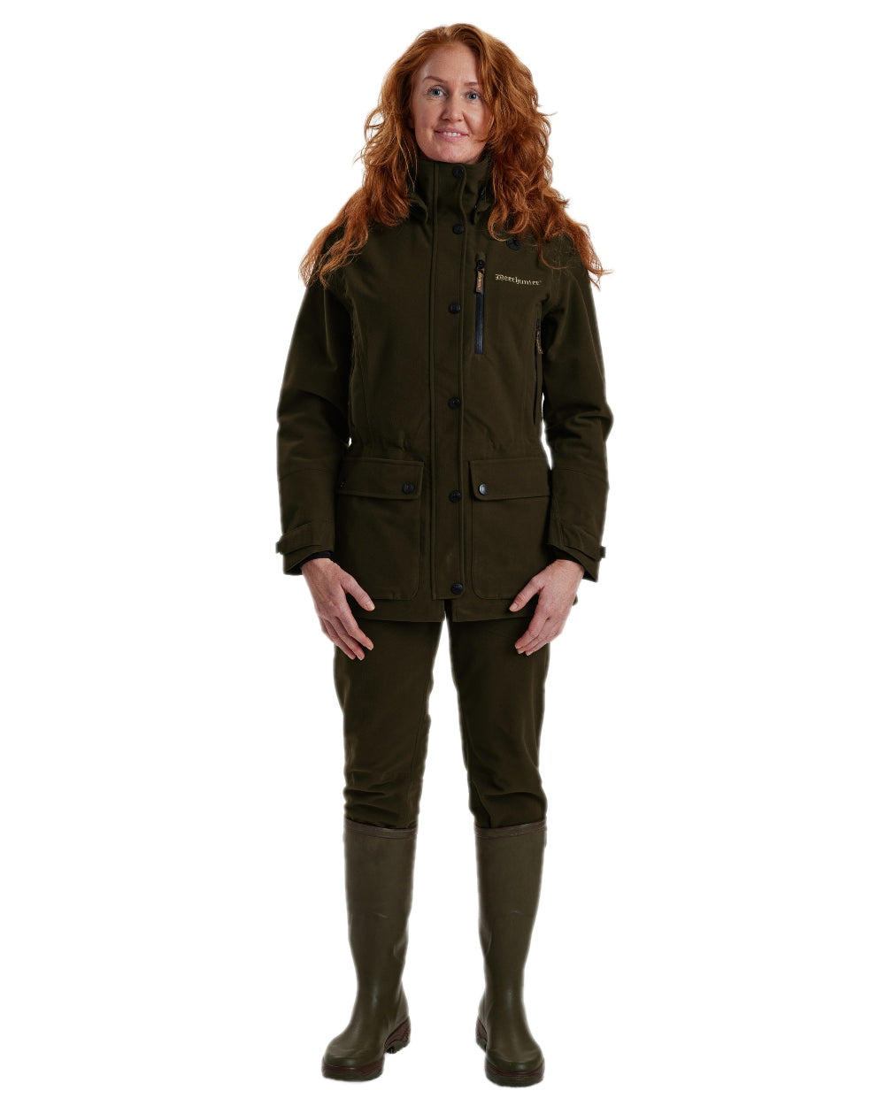Peat Coloured Deerhunter Lady Gabby Jacket on white background 