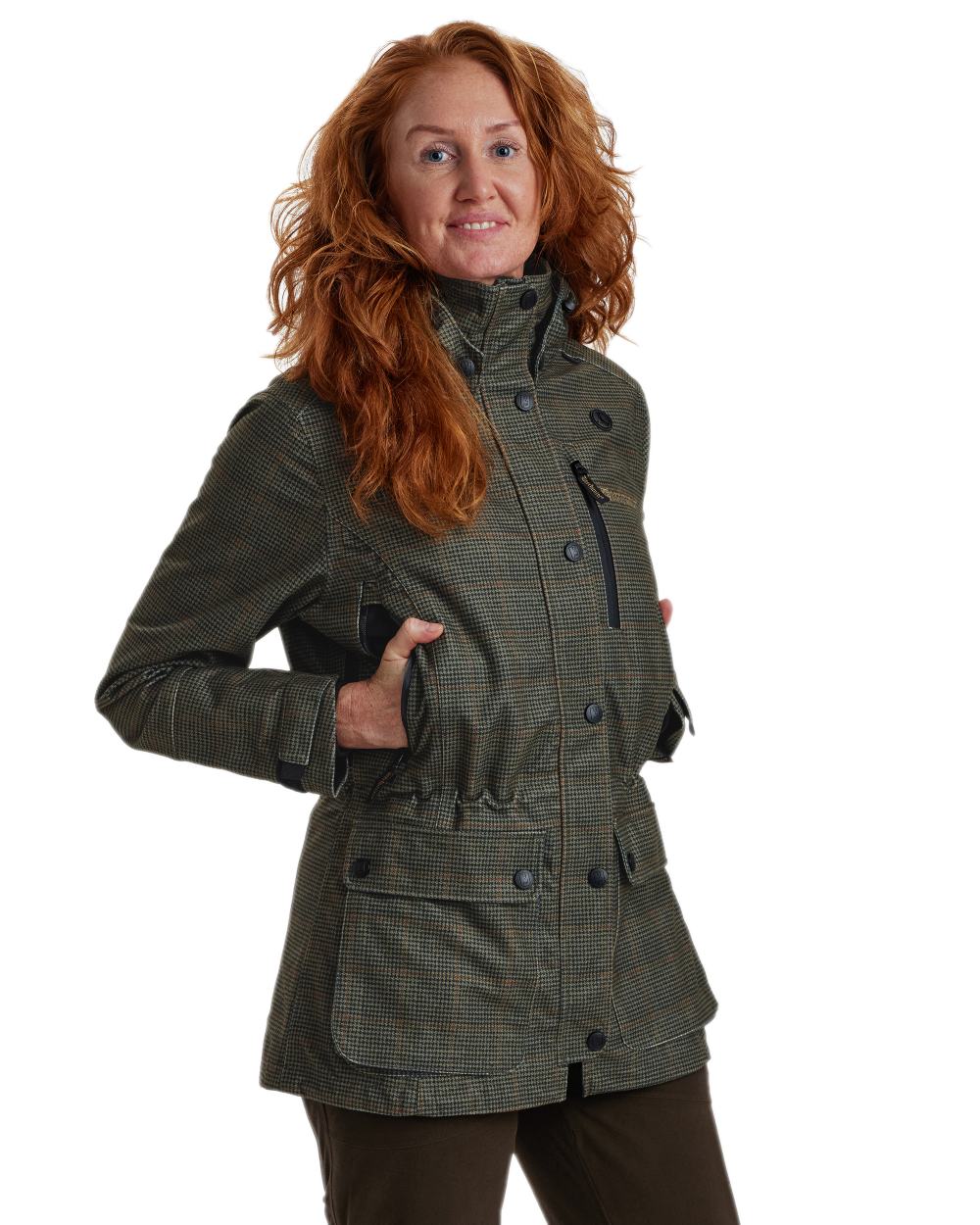 Turf Coloured Deerhunter Lady Gabby Jacket on white background 