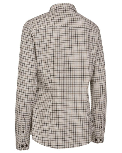 Beige Check coloured Deerhunter Lady Grace Shirt on white background 