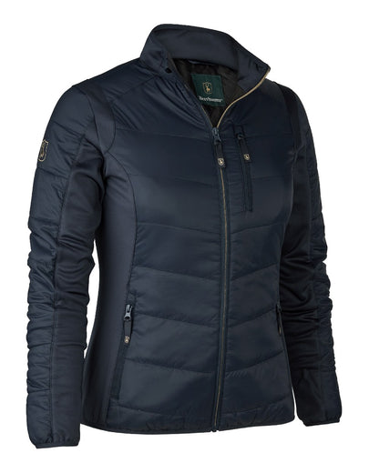 Dark Blue coloured Deerhunter Lady Heat Padded Jacket on white background 