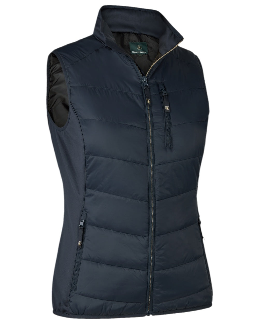 Dark Blue Coloured Deerhunter Lady Heat Padded Waistcoat on white background 