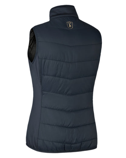 Dark Blue Coloured Deerhunter Lady Heat Padded Waistcoat on white background 