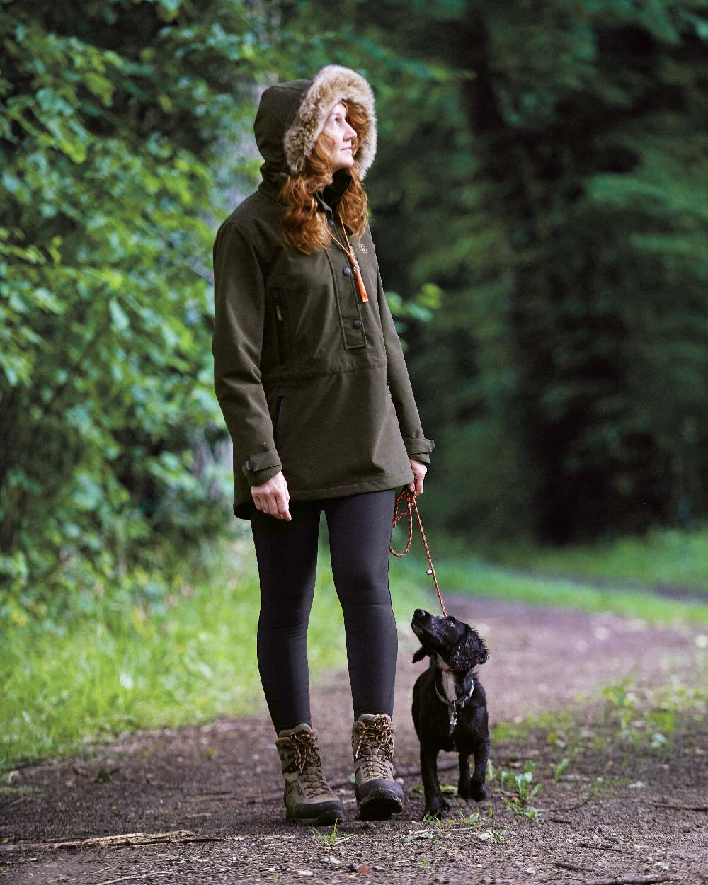 Black coloured Deerhunter Lady Hunting Tights on road background 