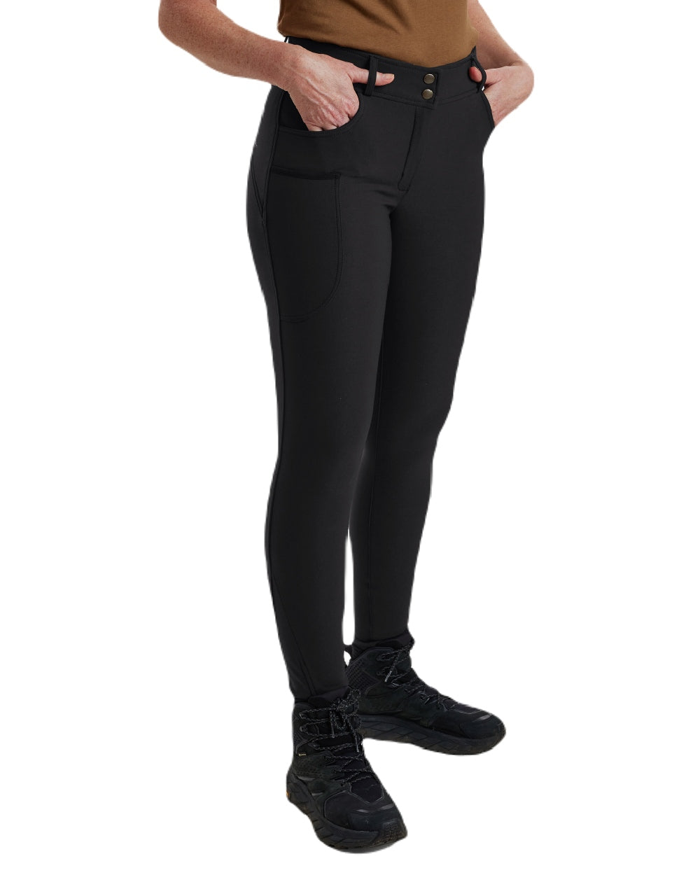Black coloured Deerhunter Lady Hunting Tights on white background 