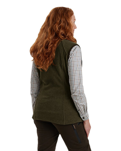 Graphite Green coloured Deerhunter Lady Josephine Fleece Waistcoat on white background 