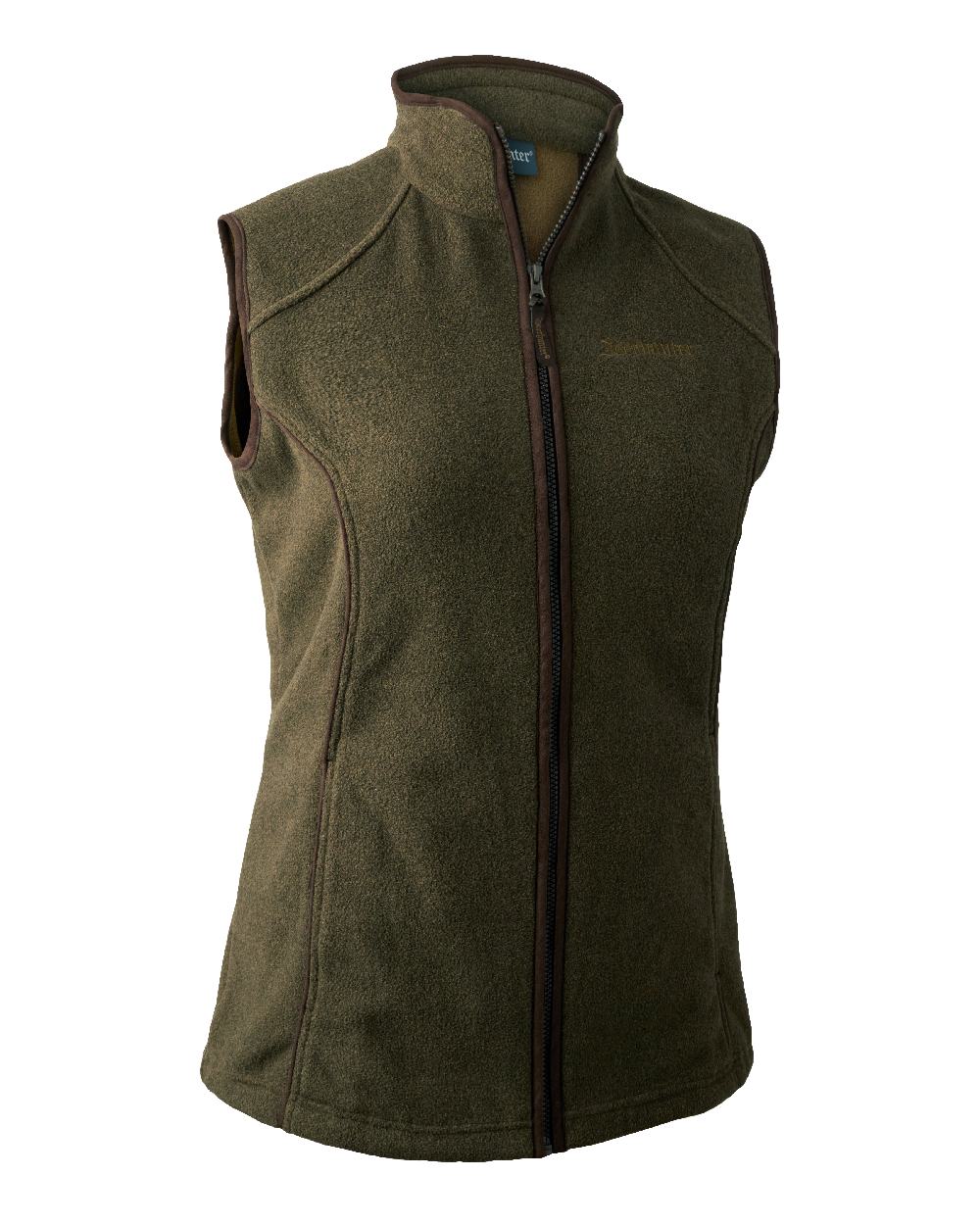 Graphite Green coloured Deerhunter Lady Josephine Fleece Waistcoat on white background 