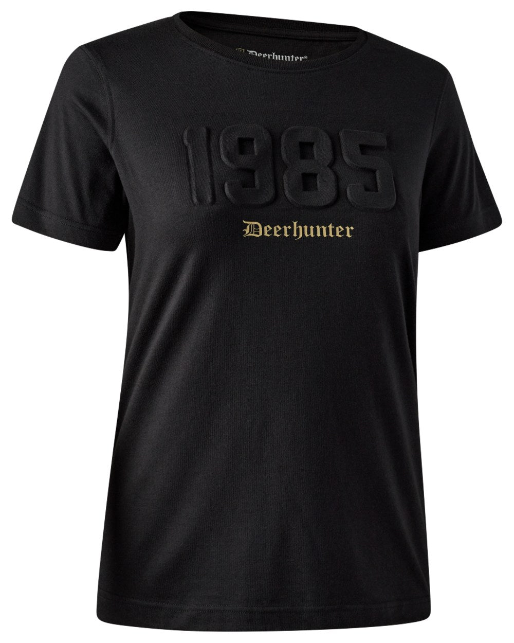 Black coloured Deerhunter Lady Jubilee T-Shirt on white background 