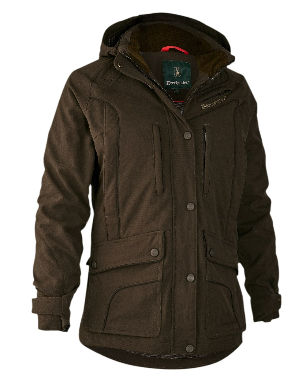 Wood Coloured Deerhunter Lady Mary Extreme Waterproof Jacket on white background 