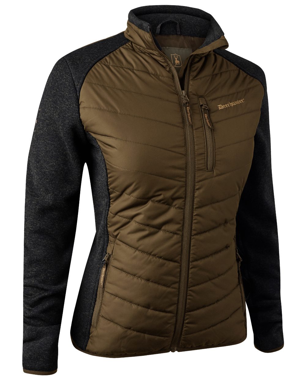 Butternut coloured Deerhunter Lady Moor Padded Jacket on white background 
