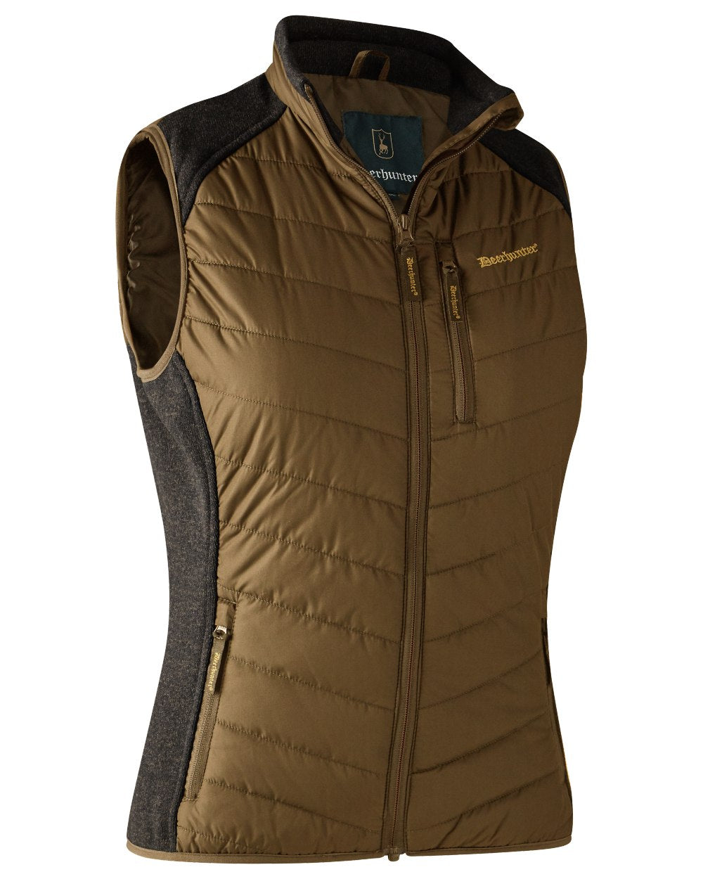 Butternut coloured Deerhunter Lady Moor Padded Waistcoat on white background 