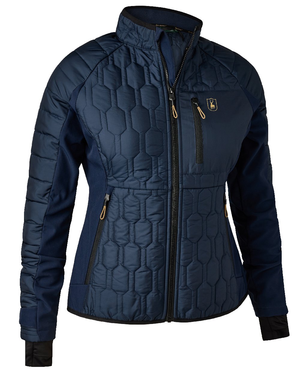 Dress Blue coloured Deerhunter Lady Mossdale Quilted Jacket on white background 