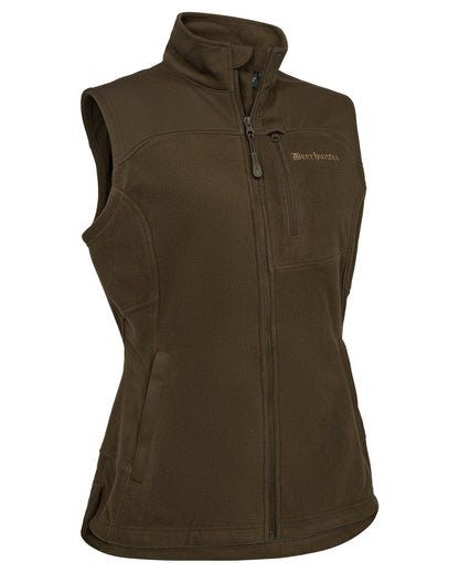 Art Green coloured Deerhunter Lady Muflon Pro Fleece Waistcoat on white background 
