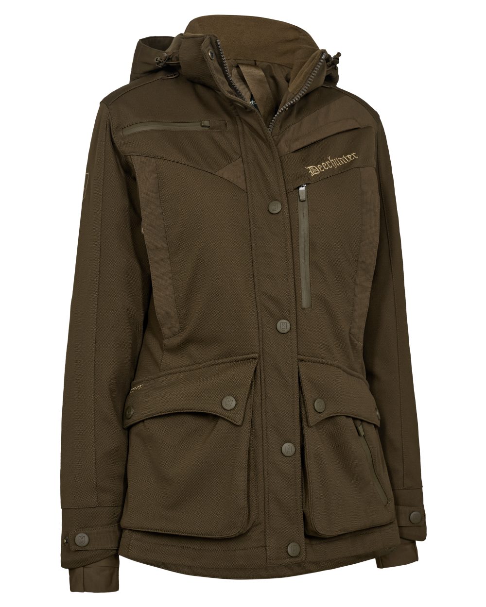 Art Green coloured Deerhunter Lady Muflon Pro Jacket on white background 