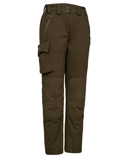 Art Green coloured Deerhunter Lady Muflon Pro Trousers on white background 