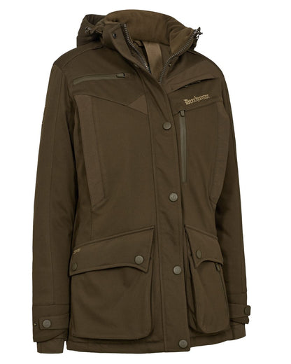 Art Green coloured Deerhunter Lady Muflon Pro Winter Jacket on white background 