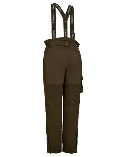 Art Green coloured Deerhunter Lady Muflon Pro Winter Trousers n white background 