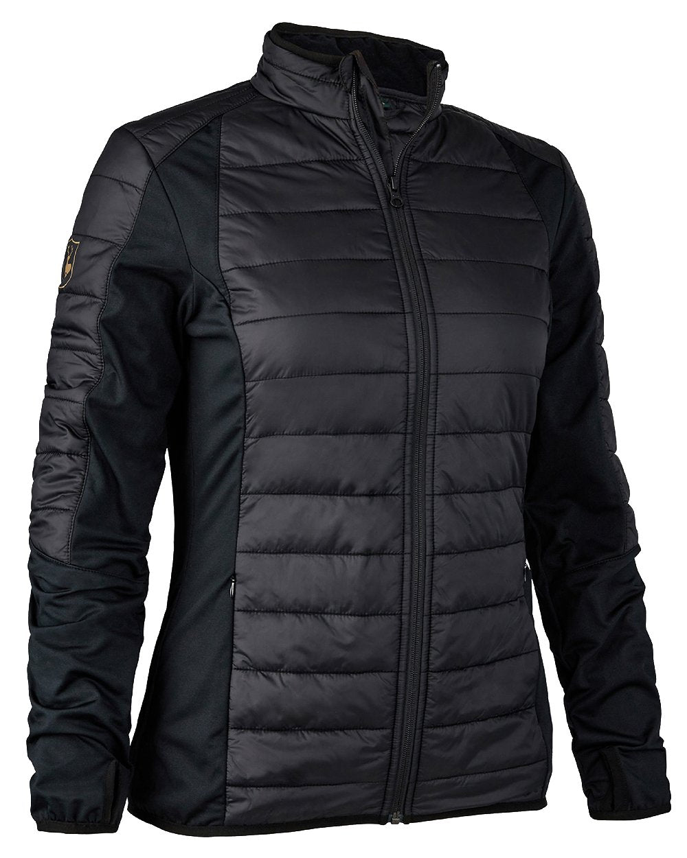 Black coloured Deerhunter Lady Pine Padded Inner Jacket on white background 