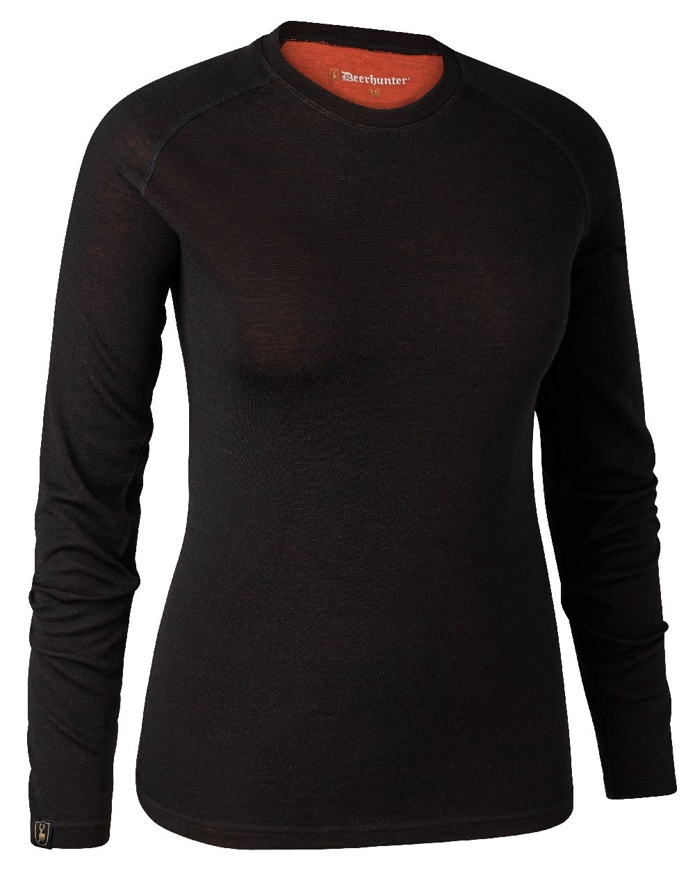 Black Oak coloured Deerhunter Lady Quinn Merino Undershirt on white background 