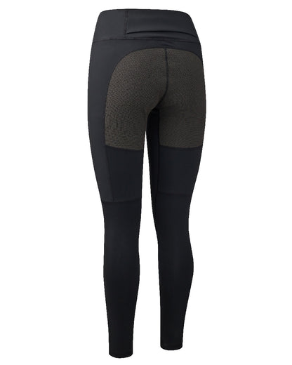 Black coloured Deerhunter Lady Reinforced Tights on white background 