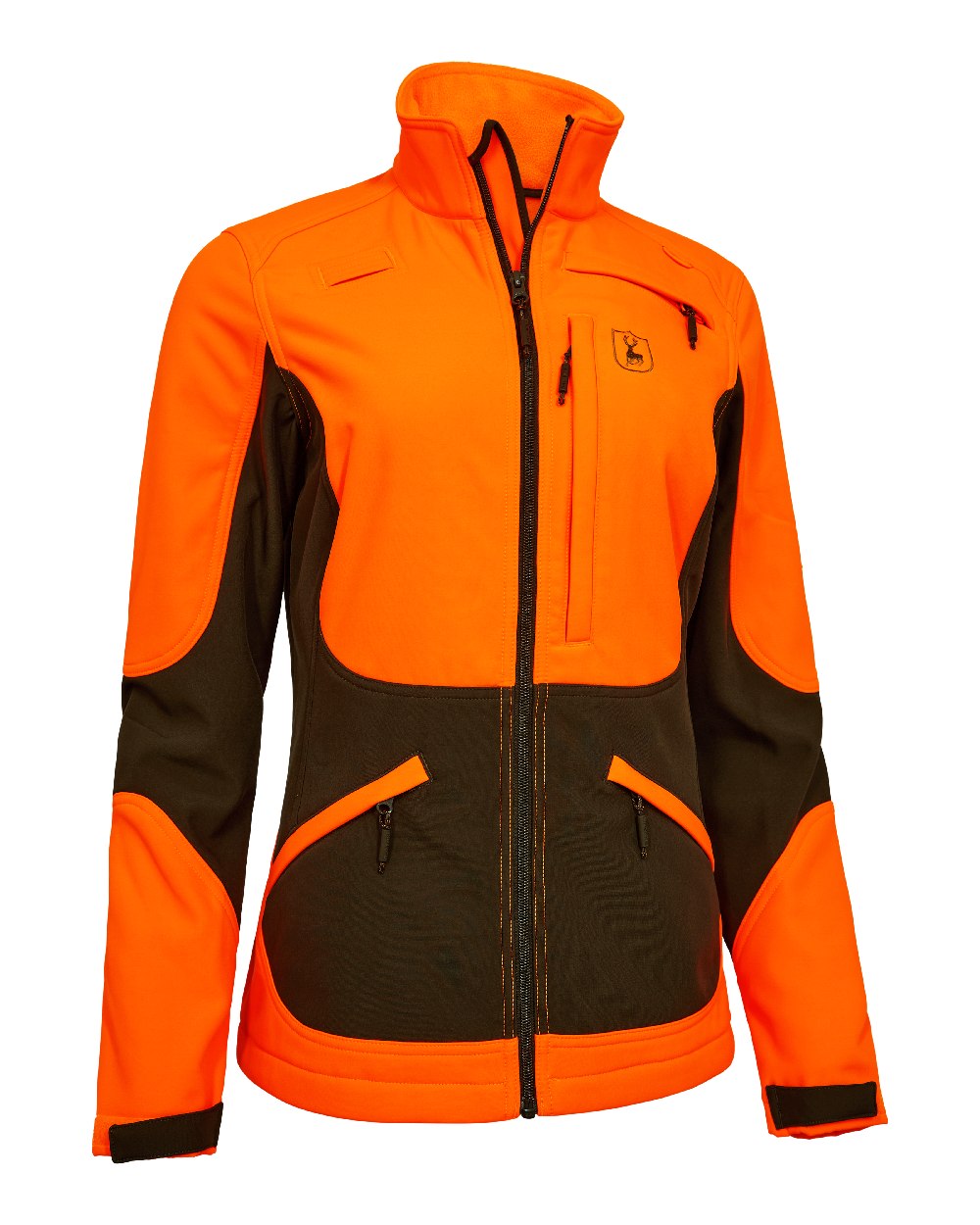 Safety Orange Coloured Deerhunter Lady Rogaland Softshell Jacket On White Background 