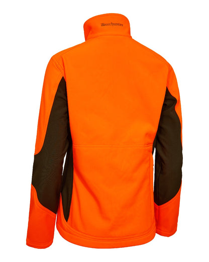 Safety Orange Coloured Deerhunter Lady Rogaland Softshell Jacket On White Background 