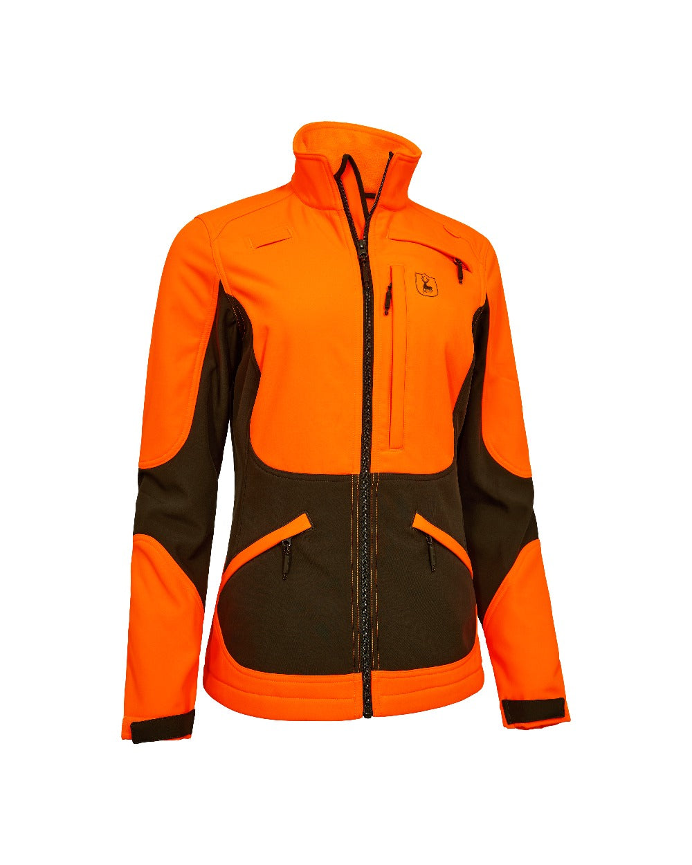 Safety Orange Coloured Deerhunter Lady Rogaland Softshell Jacket On White Background 