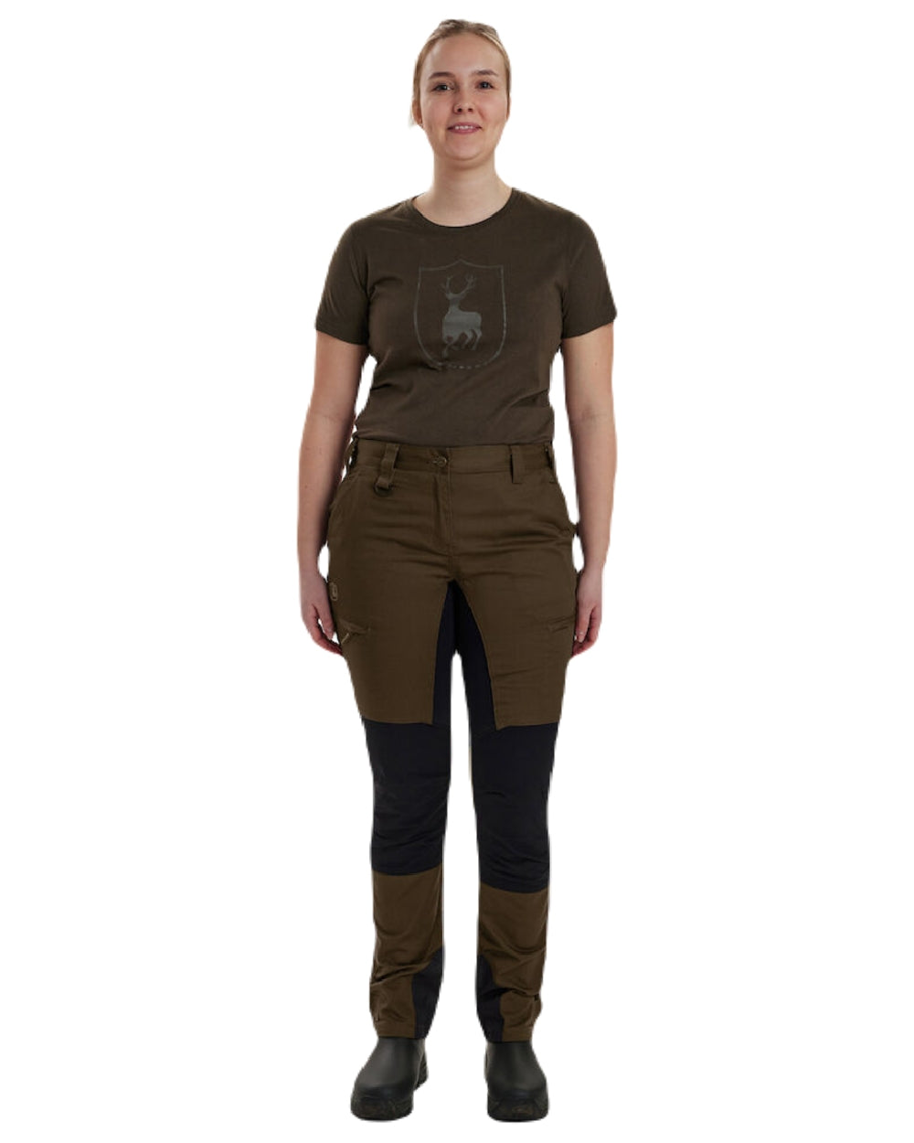 Fallen Leaf coloured Deerhunter Lady Roja Trousers on white background 