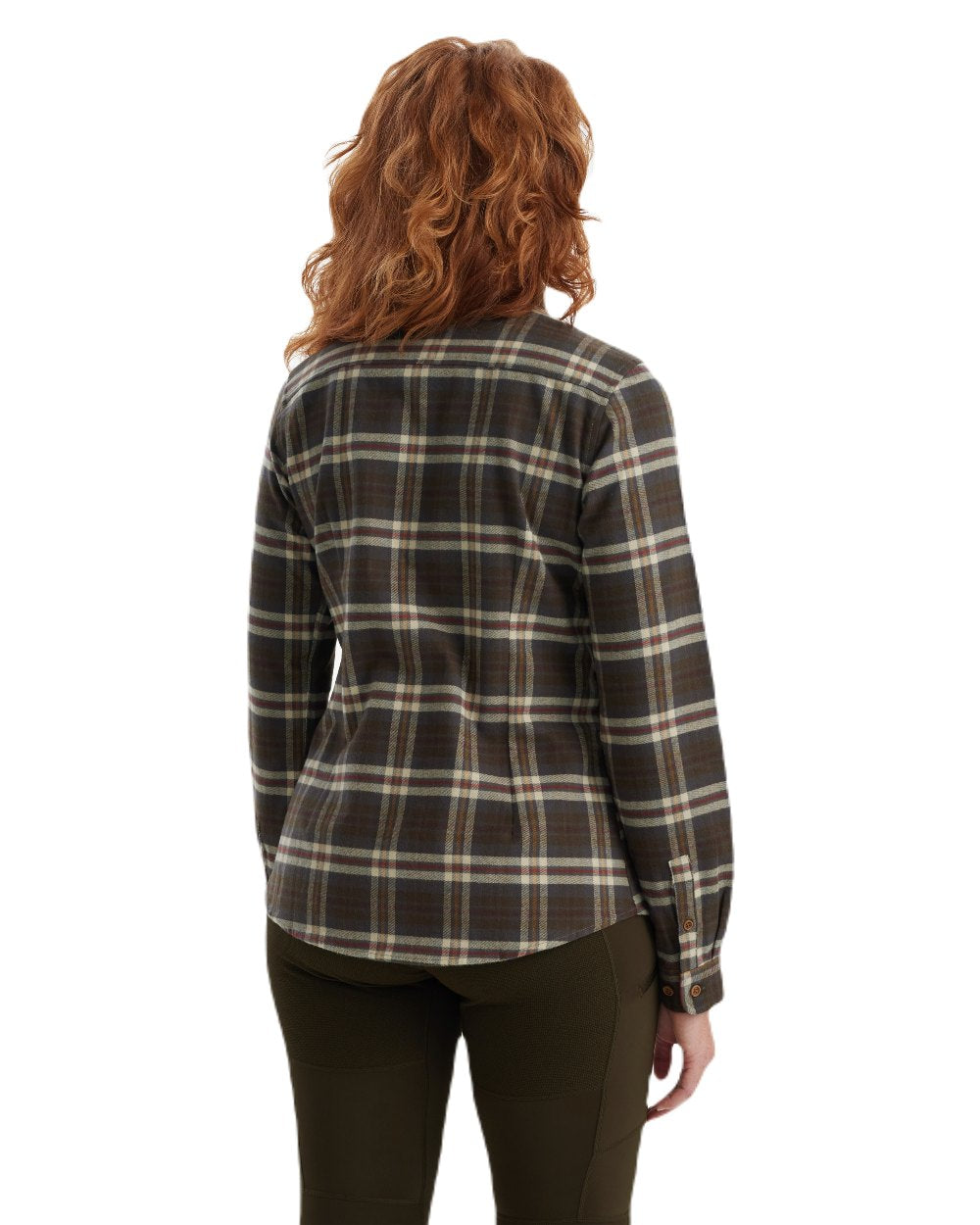 Yellow Check coloured Deerhunter Lady Ruby Shirt on white background 