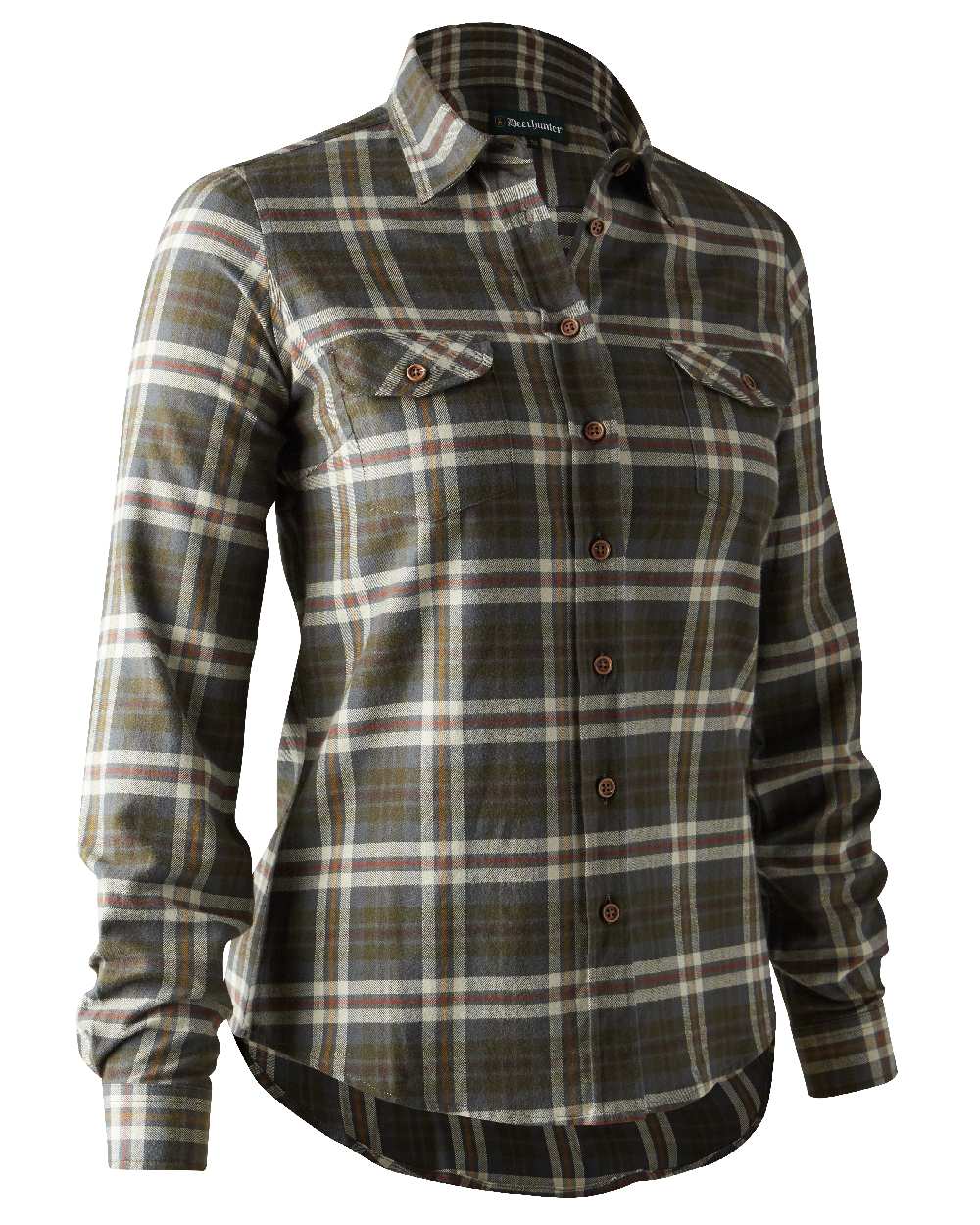 Yellow Check coloured Deerhunter Lady Ruby Shirt on white background 