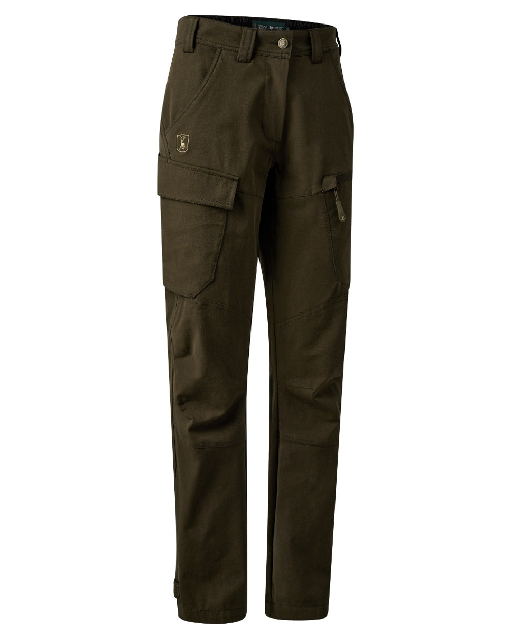 Fallen Leaf coloured Deerhunter Lady Sarek Full Stretch Trousers on white background 