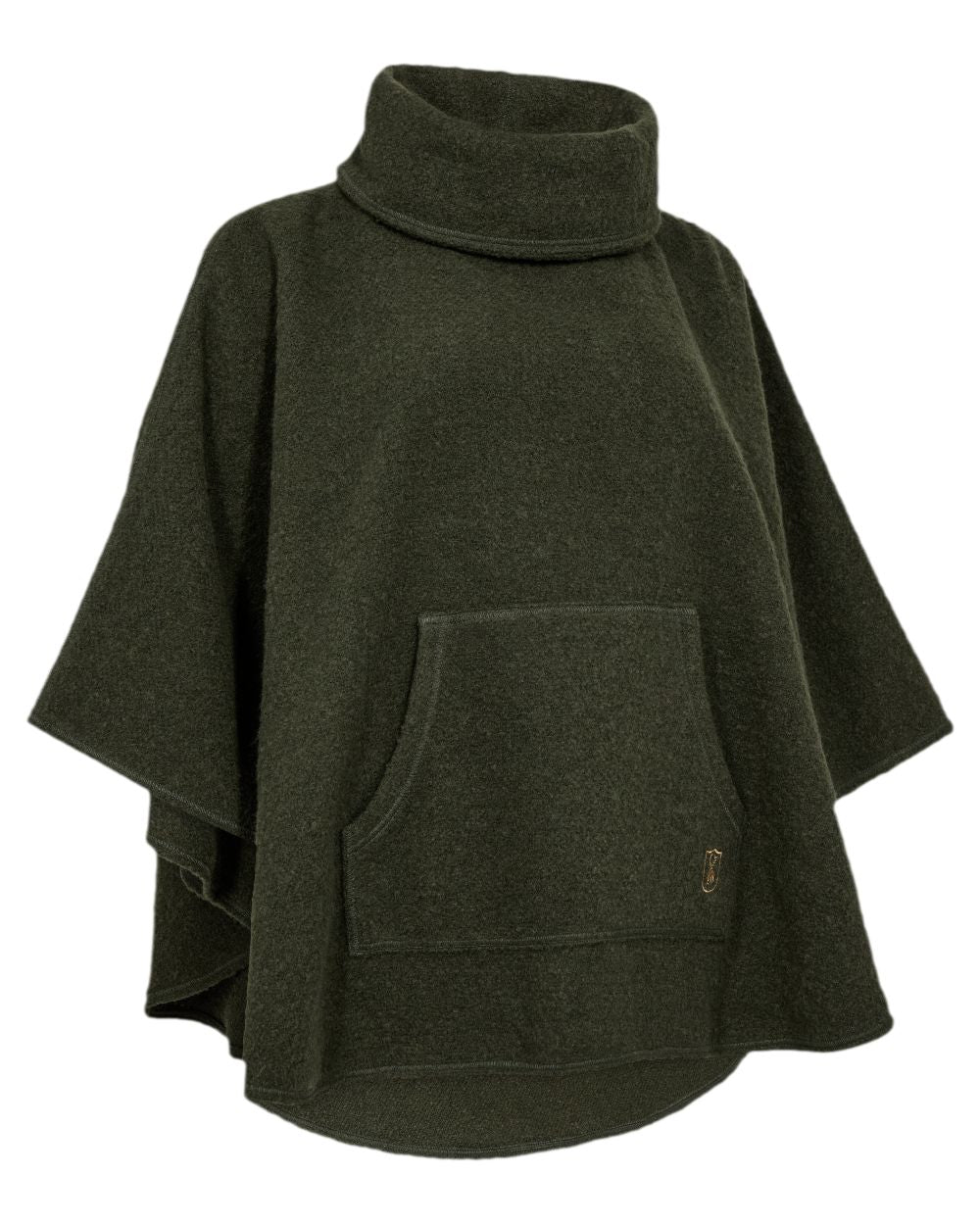 Loden Wood Coloured Deerhunter Lady Wilder Poncho on white background 