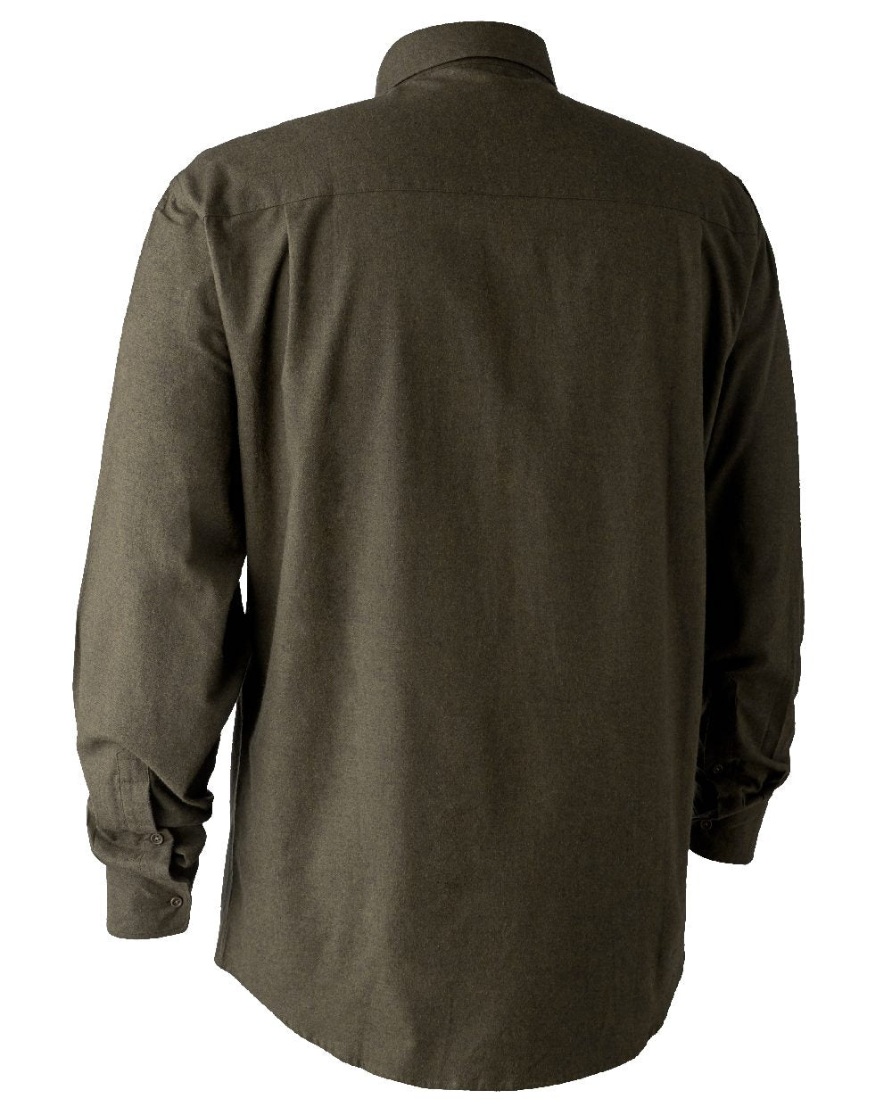 Tarmac Green coloured Deerhunter Liam Cotton Shirt on white background 