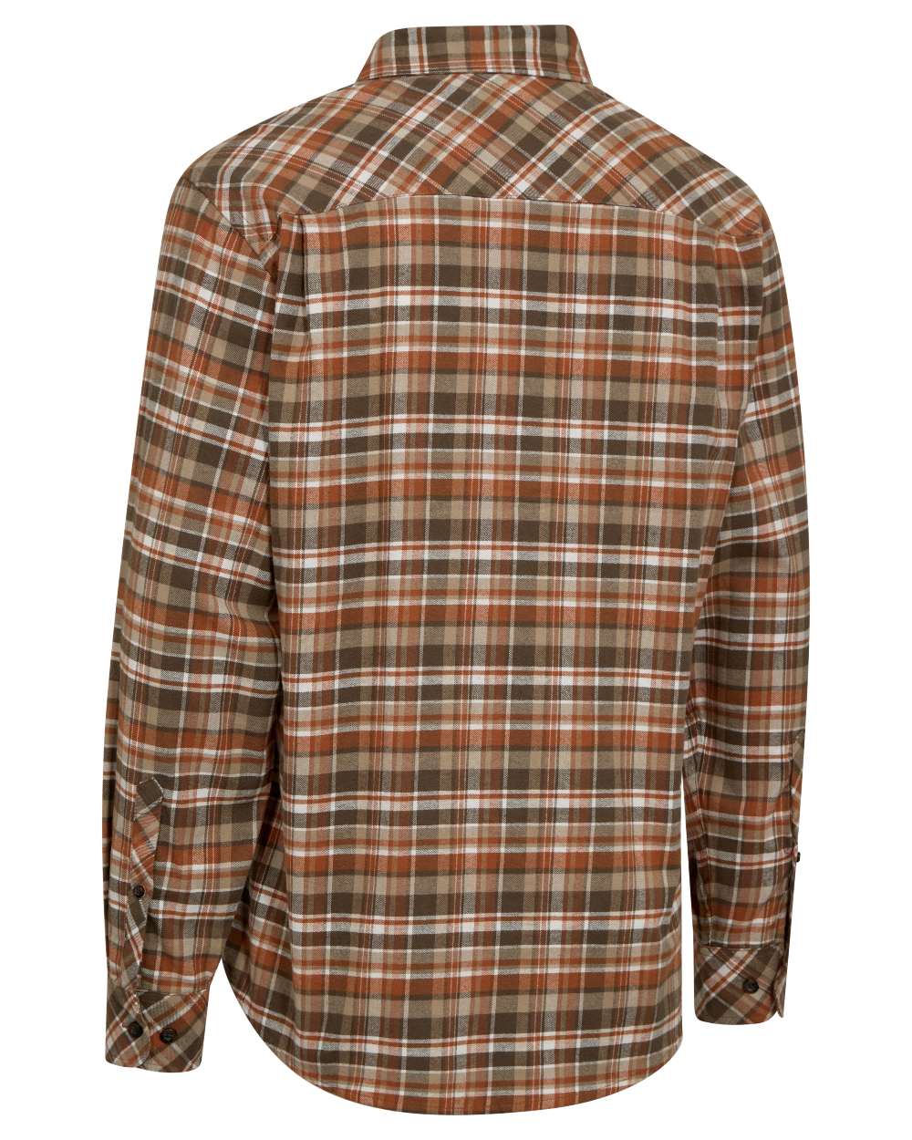 Orange Check coloured Deerhunter Mens Andrew Shirt on white background 