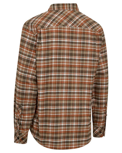 Orange Check coloured Deerhunter Mens Andrew Shirt on white background 