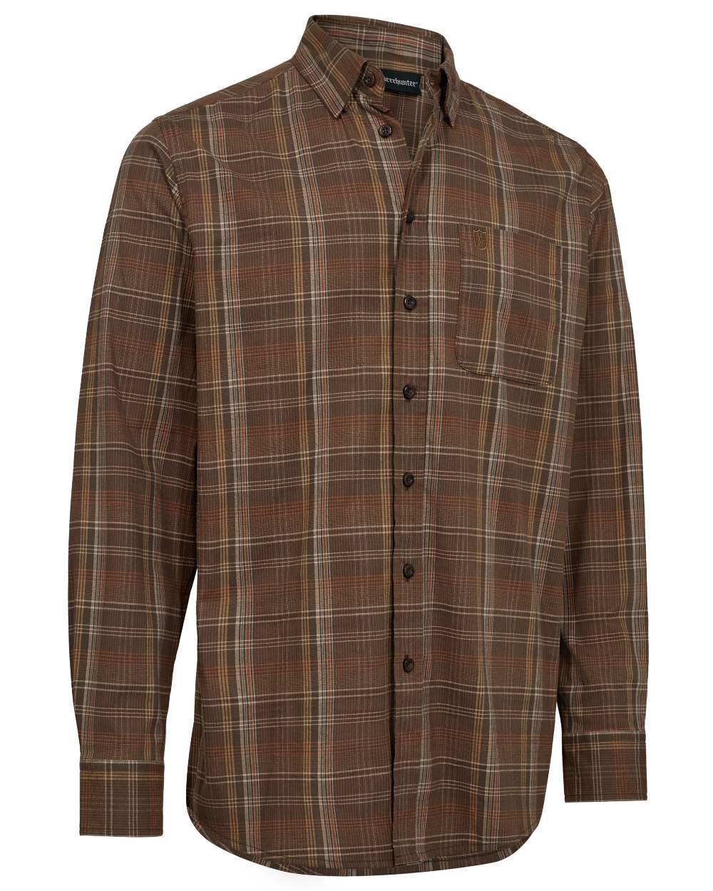 Green Check coloured Deerhunter Mens Ashton Shirt on white background 