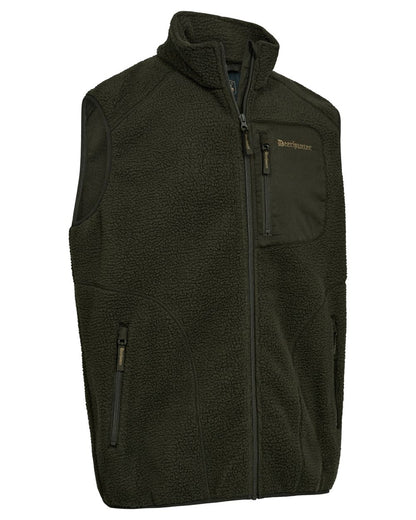 Forest Green coloured Deerhunter Mens Atlas Fleece Waistcoat on white background 