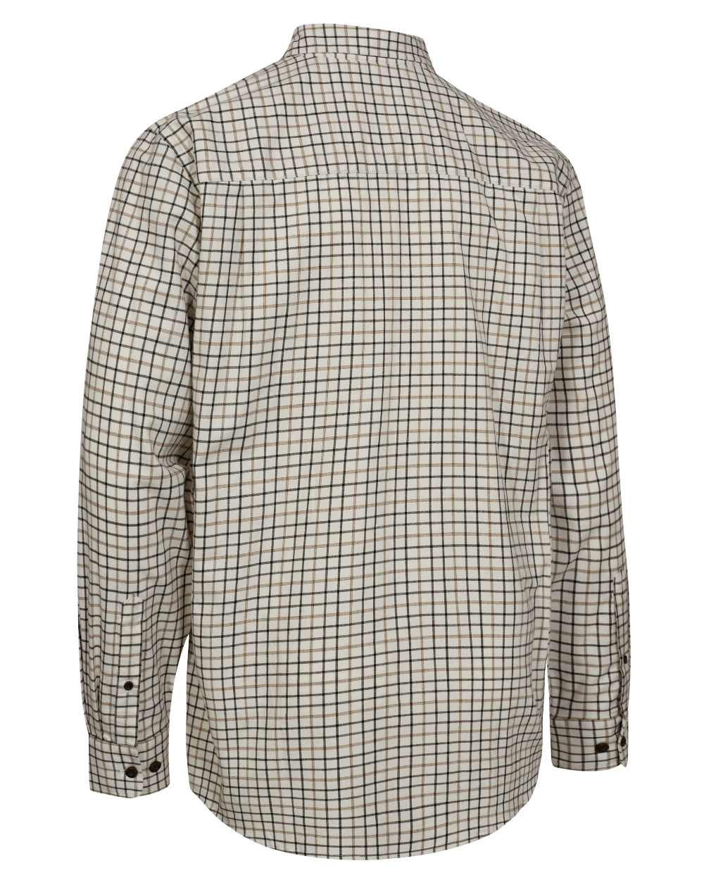 Beige Check coloured Deerhunter Mens Gavin Shirt on white background 