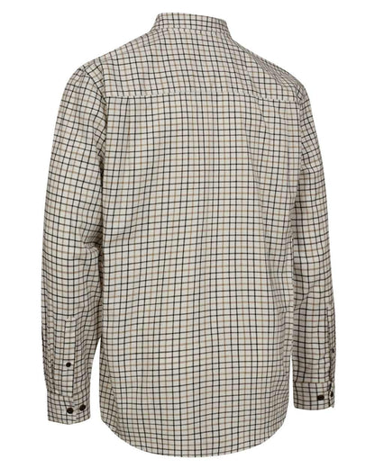 Beige Check coloured Deerhunter Mens Gavin Shirt on white background 