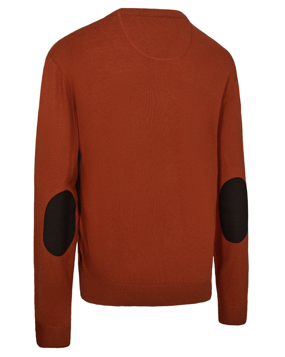 Oak Rust Melange coloured Deerhunter Mens Harrington O-Neck Knit Pullover on white background 